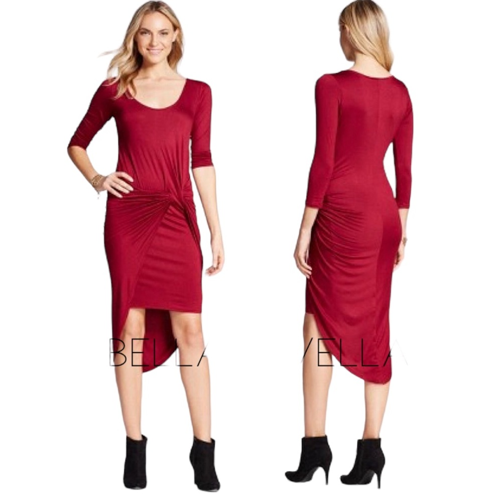 🔴 Bodycon Red Twist Dress New with Tags sz Small 4-6